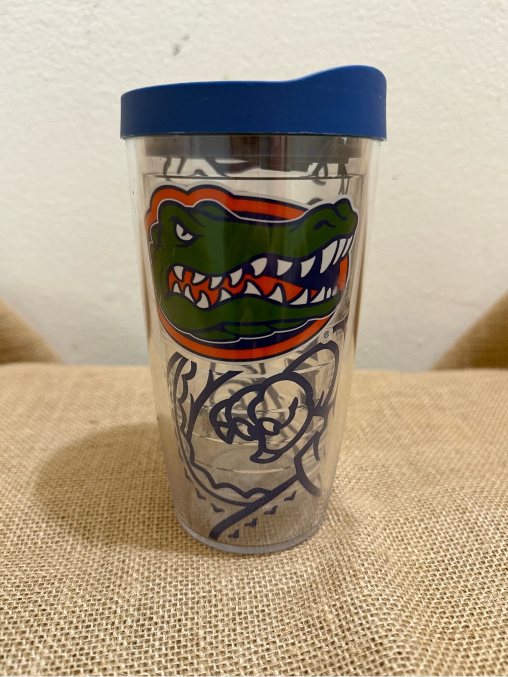 Tervis Blue Lid Tumbler with Green and Orange Gator Logo